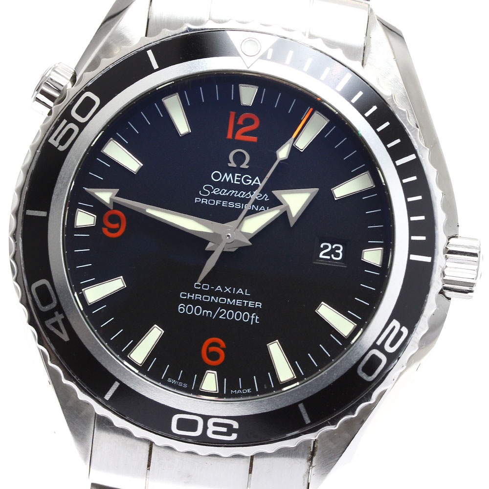 オメガ OMEGA 2200.51 シーマスター プラネットオーシャン デイト コーアクシャル 自動巻き メンズ 保証書付き_901210【中古】