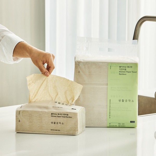 生活工作所 引き抜く竹キッチンタオル100枚X15パック
