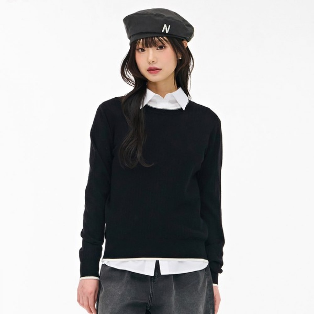 [チェースカルト] レディースクルーネックセーター-EarG5261B03