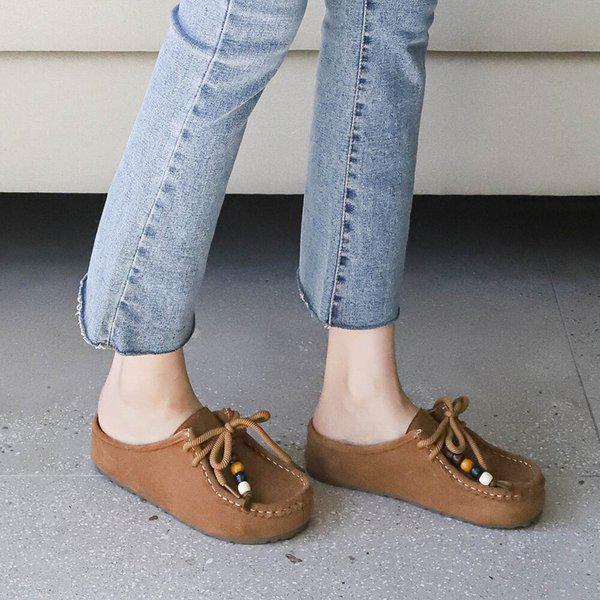 スエード ブロファー ローファー ミュールスニーカー スリッパS