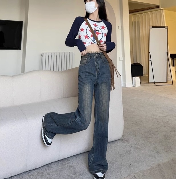 レディース パンツ ボトムス デニム Gパン ワイドパンツ デニムパンツ フルレングス ワイド ブーツカット ファスナー ポケット ハイウエスト ブルーデニム 大人可愛い シンプル カジュアルその他 パンツ