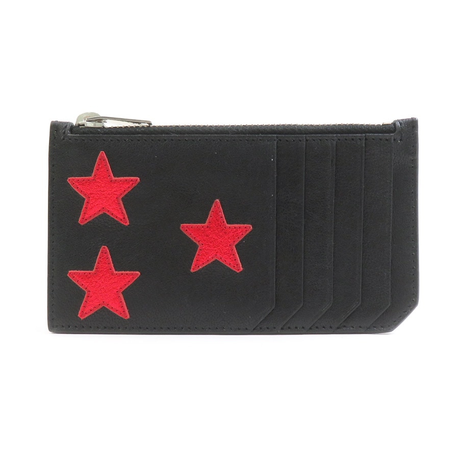 サンローラン SAINT LAURENT コインケース レザー ブラック×レッド ユニセックス 417751 h31540k