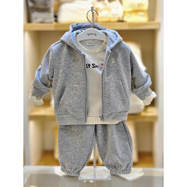 セーブゾーン02 グレー フード起毛ジップアップ上下セット 02s733004 (S41558029)