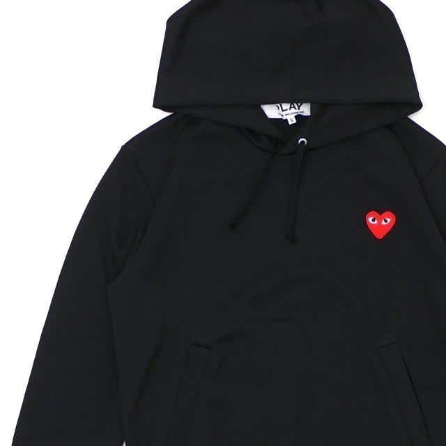 プレイ コムデギャルソン PLAY COMME des GARCONS MENS JERSEY RED HEART PULLOVER PARKA パーカー BLACK 211-000672-031