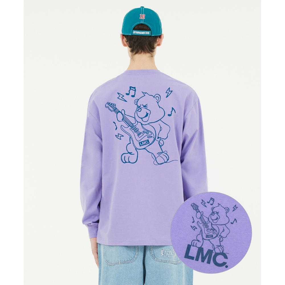LMC PUNK BEAR LONG SLV TEE ライトパープル