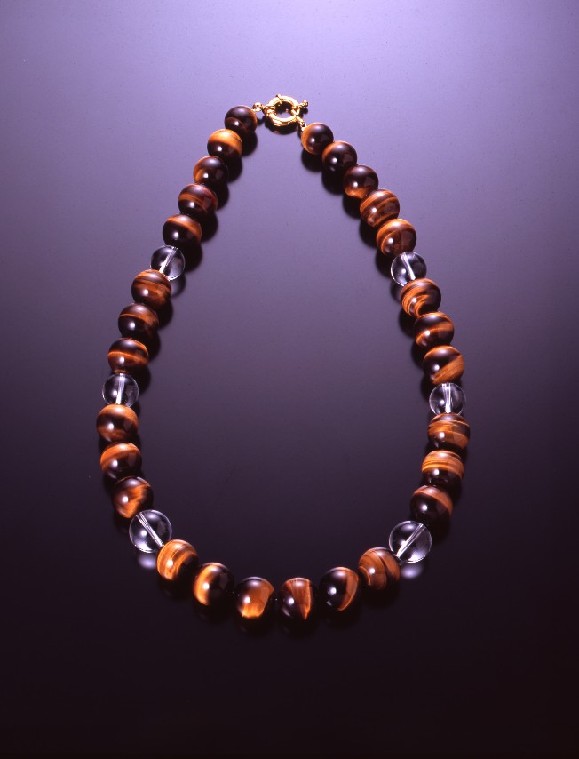 大粒タイガーアイメンズネックレス 白水晶 虎目石 メンズ 効果 ハンドメイド 浄化 種類 意味 アクセサリー クリスタル タイガーアイ