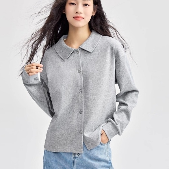 トップス カーディガン 長袖 襟付き 前開き ボタン ミディアム丈 可愛い かわいい 大人可愛い きれいめ シンプル 上品 レトロ おしゃれ かっこいい カジュアル こなれ感 個性的 主役級 存在感