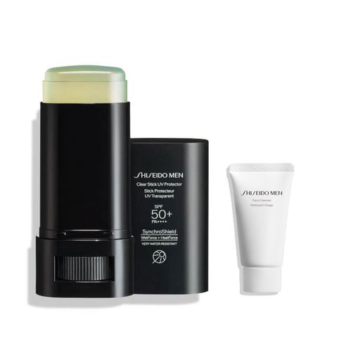 SHISEIDO MEN(資生堂メン) 資生堂メン クリアスティック UVプロテクター 日焼け止め セット 洗顔小型付き 20g+30gメンズ SPF50+ PA++++ シトラスウッディ【限定】