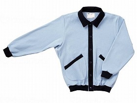 大阪エンゼル スクエアニット室内着（えり付き前開きタイプ） サックス L 5101