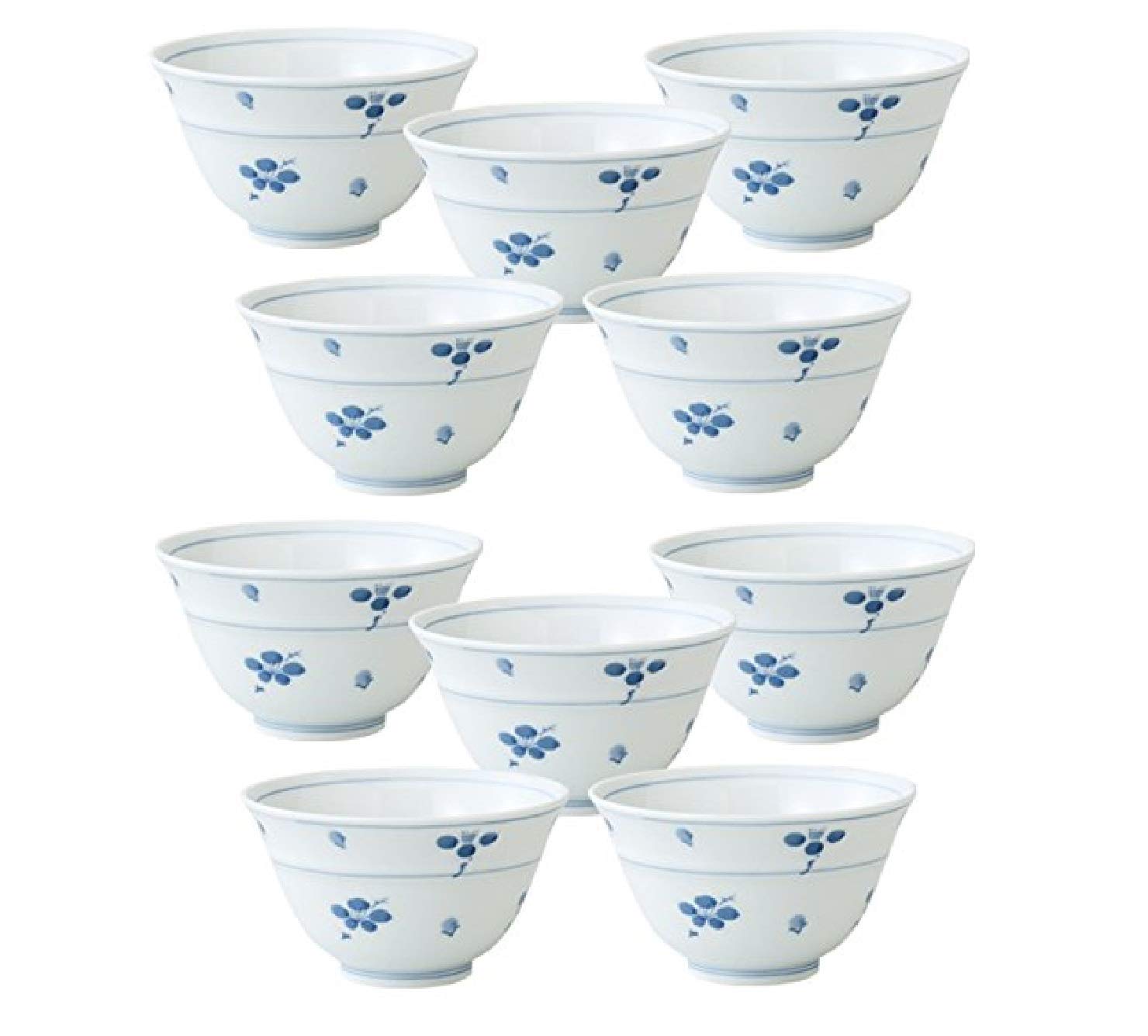 10個セット 煎茶 幸梅反仙茶 [9.5 x 5.5cm(150cc)] 有田焼 強化 和食器 酒器 料亭 旅館 業務用