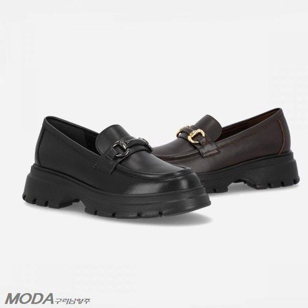 軽量クッションUPチャンキー女性ローファーパンプス1XWD46XR-GN