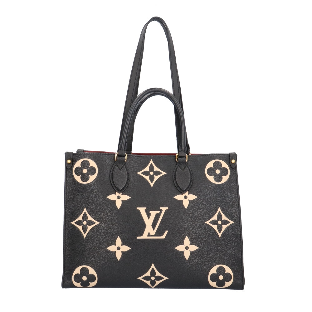 ルイヴィトン オンザゴーMM モノグラムバイカラーアンプラント ショルダーバッグ M45495 ブラック LOUIS VUITTON 中古