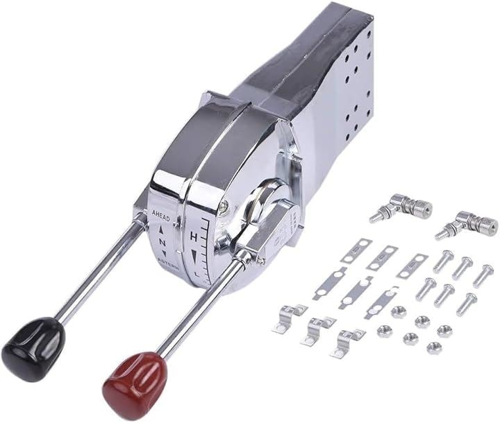 船舶 リモコン レバー コントロール ボックス キット セット ボート 操舵 海 漁 釣り ダイビング 素潜り KRB117( シルバー)