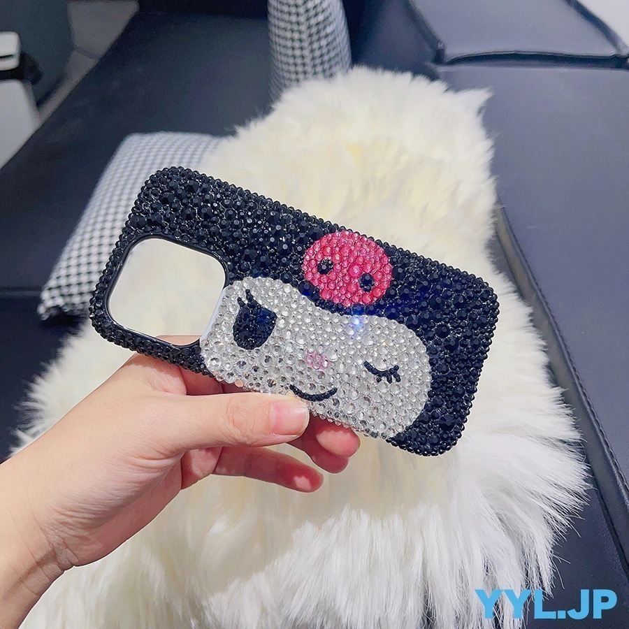 ハンドメイド iphoneケース クロミ キラキラ ラインストーン 全機種iphone16 / 15 / 14 / 13 / 12mini / 15 Pro / Pro Max / Plus対応