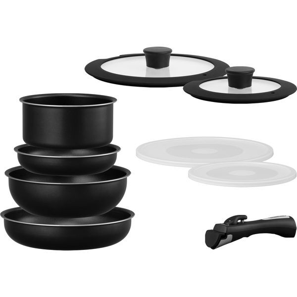 NTF-SEG9 ブラックメタリック ダイヤモンドコートパン9点セット ガス火対応 メーカー直送