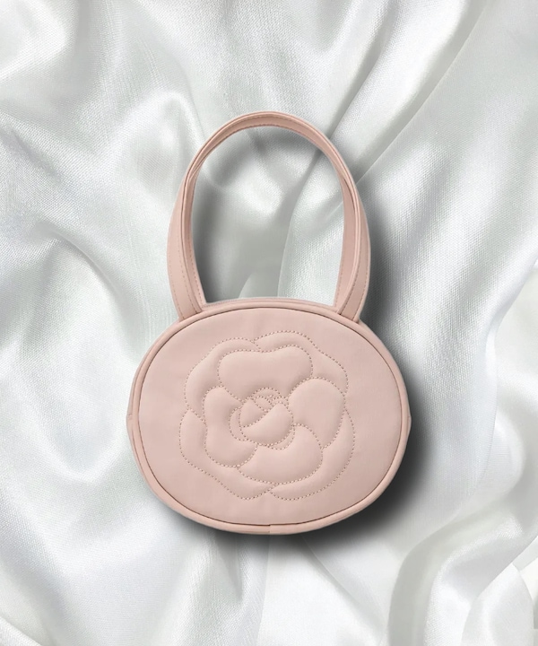 EMIS ROSE STITCH ROUND BAG PINK
