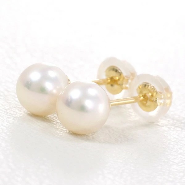 K18 18金 YG イエローゴールド ピアス パール(真珠) 総重量約0.6g ジュエリー 中古