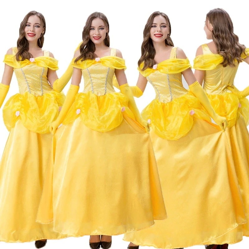 ハロウィン美女と野獣ベル姫大人のプリンセススカートキャラクターベル姫の衣装