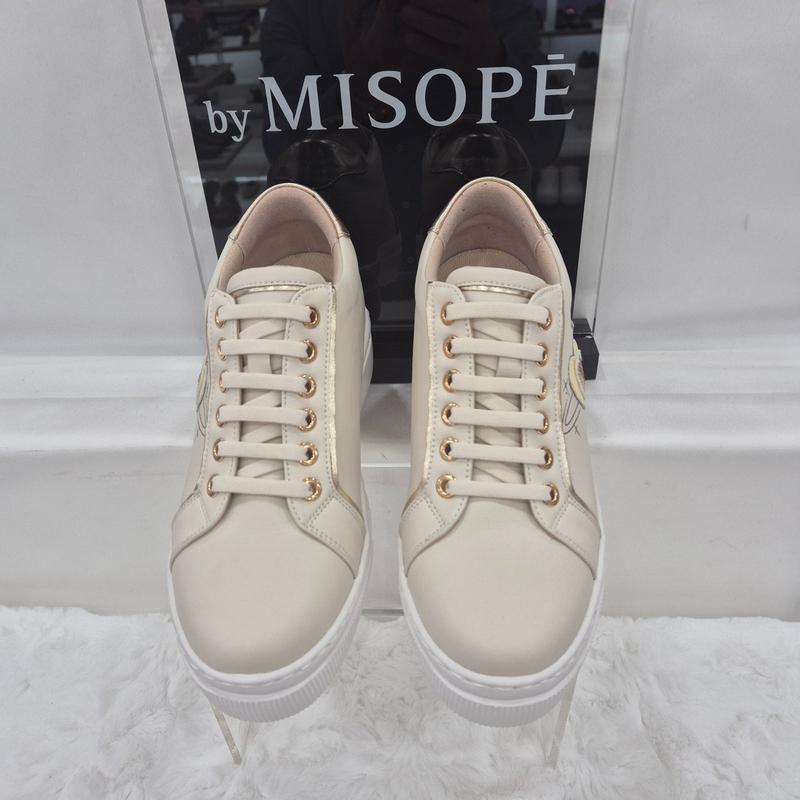By 女性 ハート ディテール 厚底スニーカー 112HT430FD004 IVORY 3 JJ