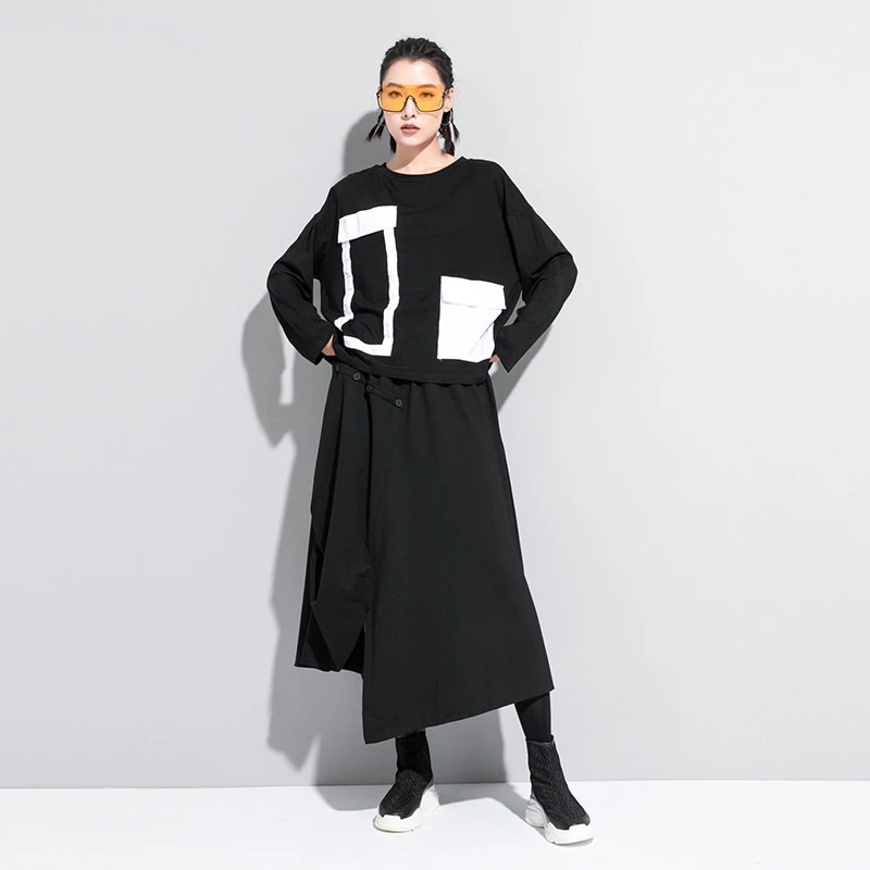 夏の新型欧米チェーンデザイン長袖大きいサイズ 上着ファッションブランドロンT