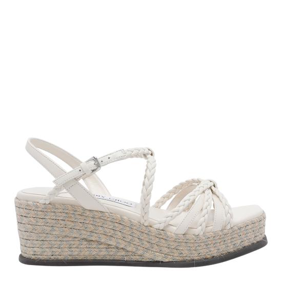 JIMMY CHOO Women Sandals NYRA 60 ZKQLATTE NATURAL White