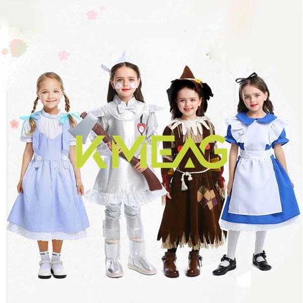 ハロウィンコスプレ ハロウィン仮装 子供 小学生 童話 オズの魔法使い ドロシー カカシ ブリキの木こり 舞台 演劇 芝居 衣装 パーティー 仮装 4type 変装 ハロウィン パーティー イベント