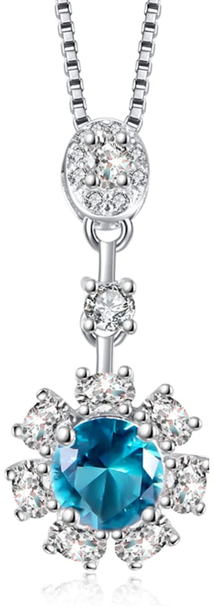 LUCKY太陽の花 レディース 925 シルバー ネックレス ペンダント プレゼント 誕生日 人工石