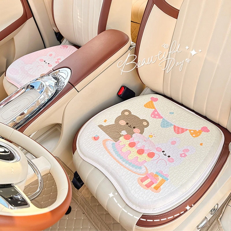 【20点セット】急速出荷カートゥーン夏の自動車用クッションハニカムゲル車載用シート涼マットかわいいクマ通気滑り止め車用シートクッション