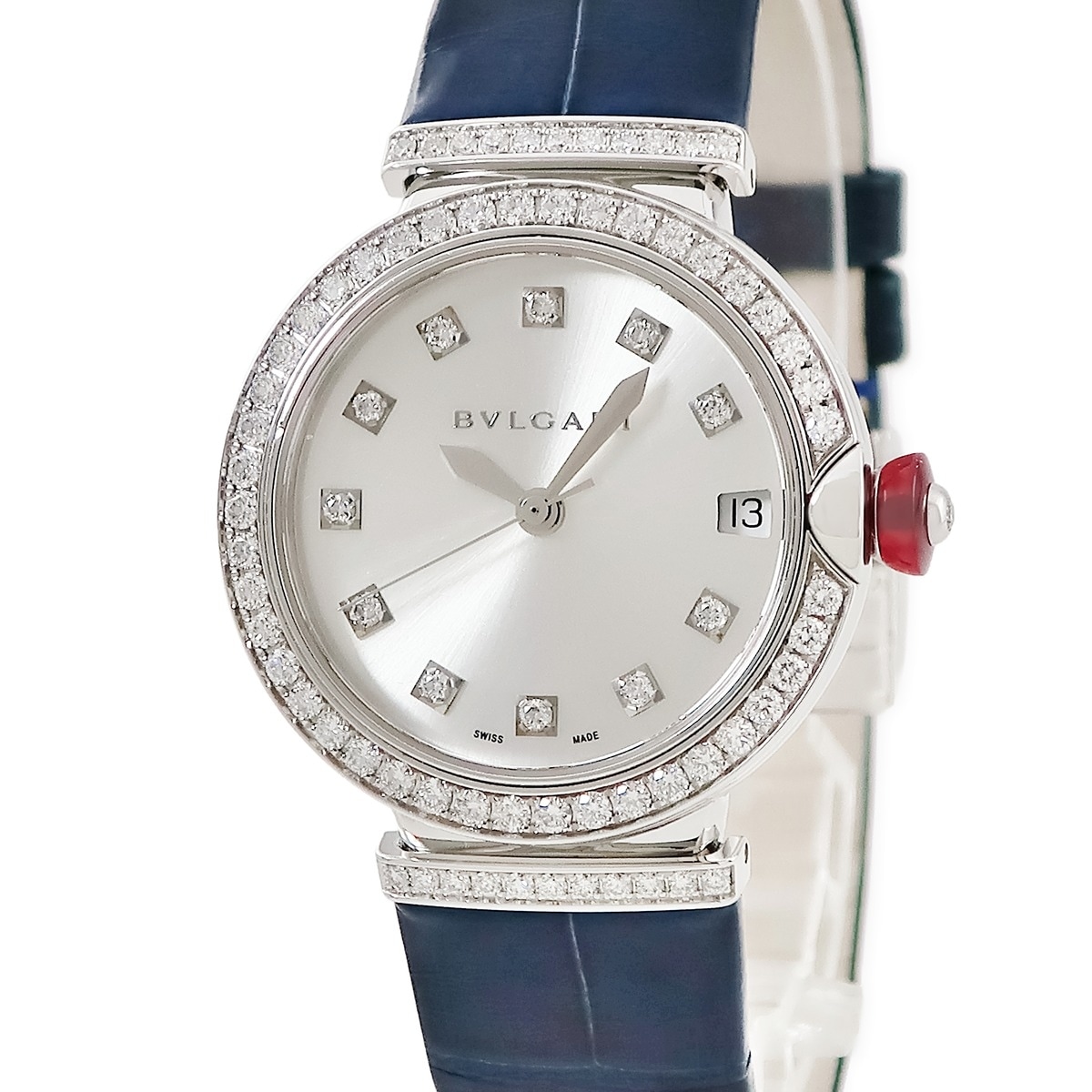 ルチェア LVCEA LUW33C6GDLD/11 自動巻き レディース K18WG無垢 純正ダイヤ シルバー デイト 3年保証