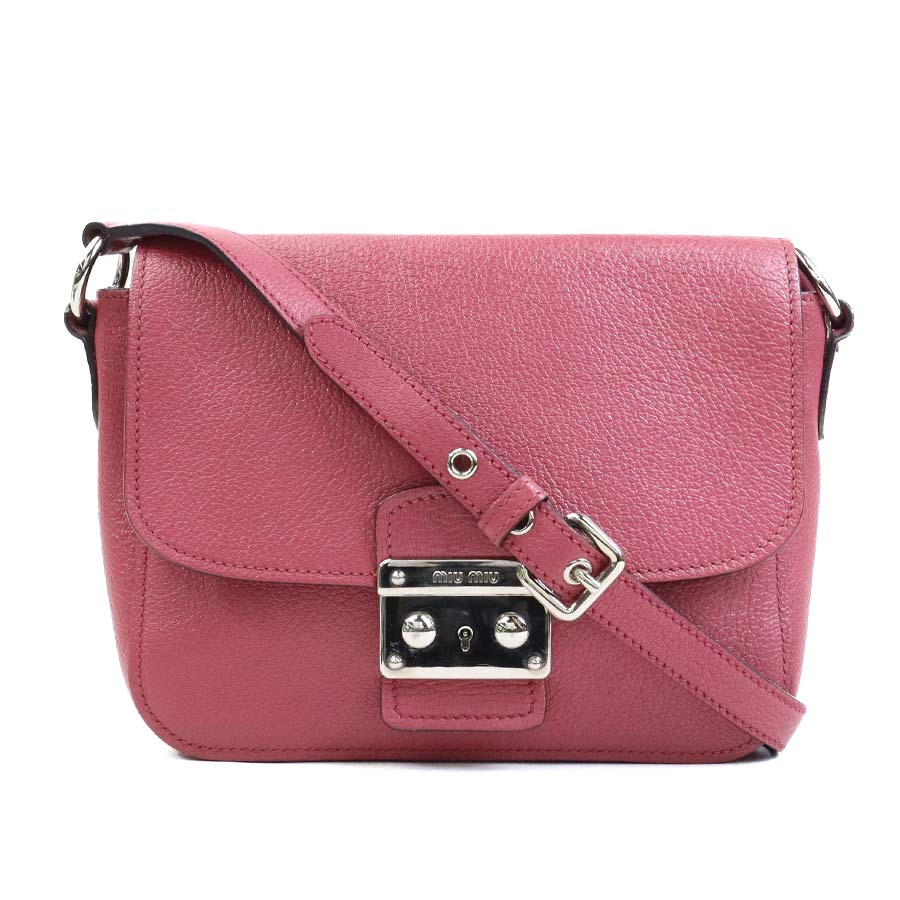 ミュウミュウ MIUMIU ショルダーバッグ レザー ピンク レディース RT0638 h31320a