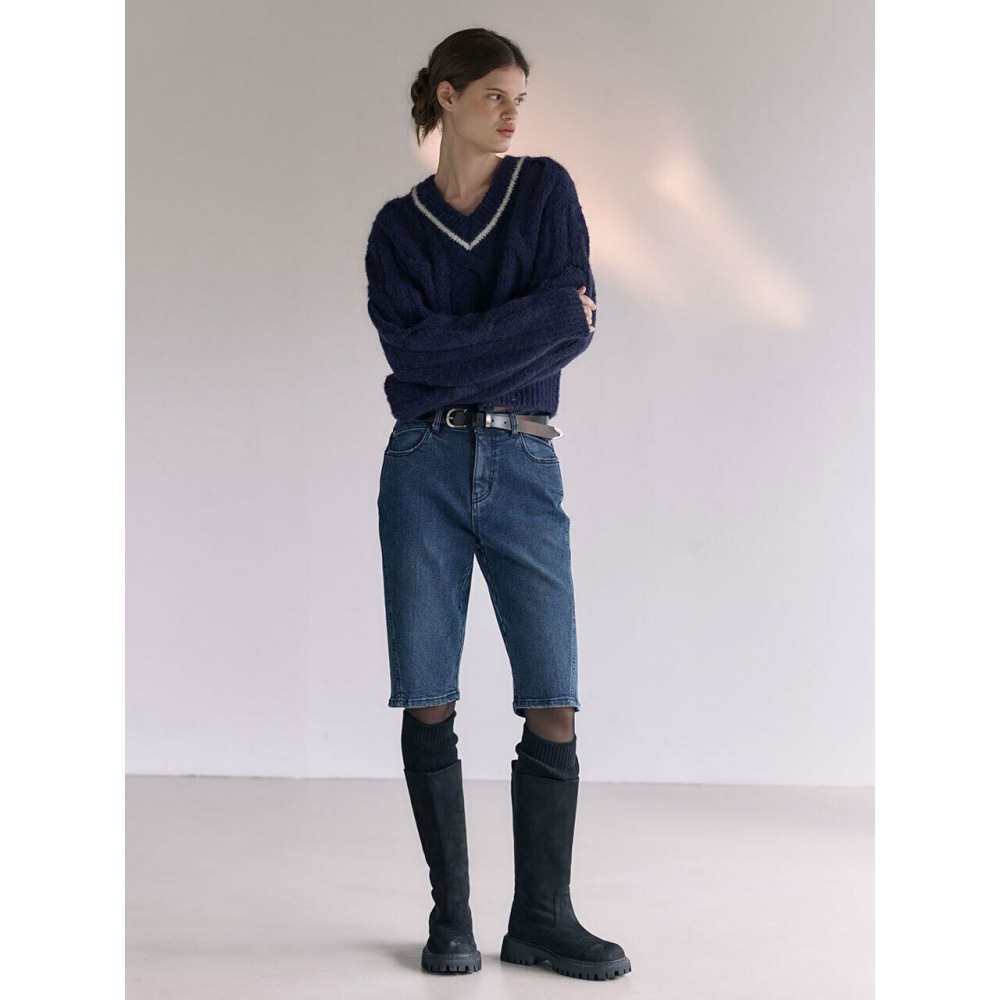 LOEUVRE ウィンター デニム バイカー ショーツ SJ3WL460 22