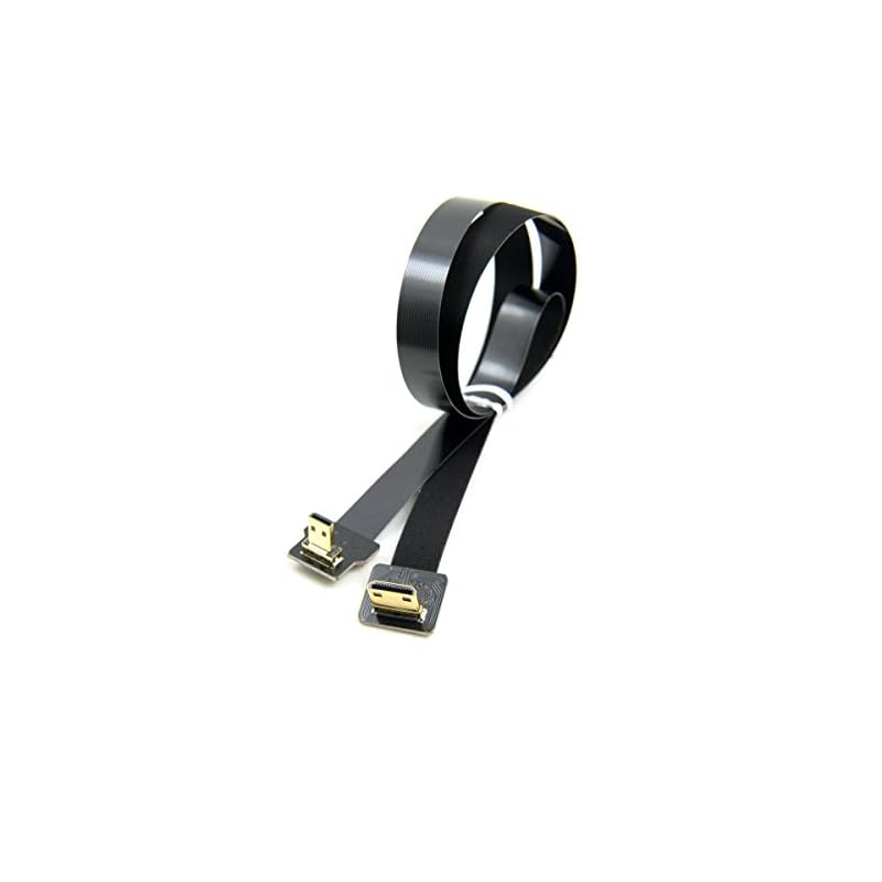 cablecc 90度下向きFPVマイクロHDMIオスミニHDMIFPCフラットケーブル 50cm GOPROマルチコプター航空写真用