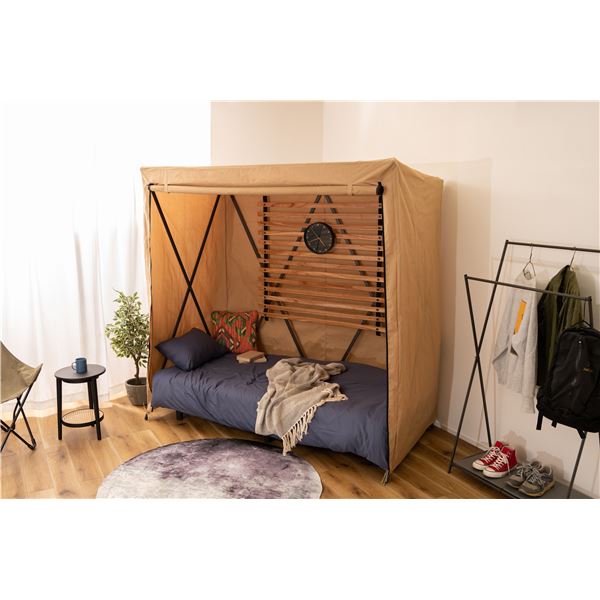 ルーム テント 約幅200×奥行107×高さ198cm ベージュ スチール ポリエステル リビング インテリア家具 インテリア雑貨 組立品