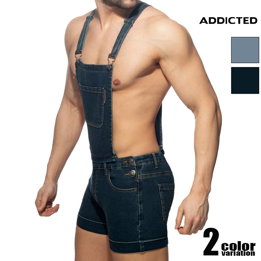 ADDICTED/アディクティッド REMOVABLE OVERALLS JEANS デニム オーバーオール 2WAY仕様 半ズボン メンズ ボトムス ファッション
