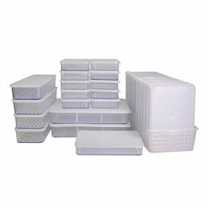 5種類のおしゃれな平らな容器28本トレイセット冷蔵庫食品保管容器5種セット