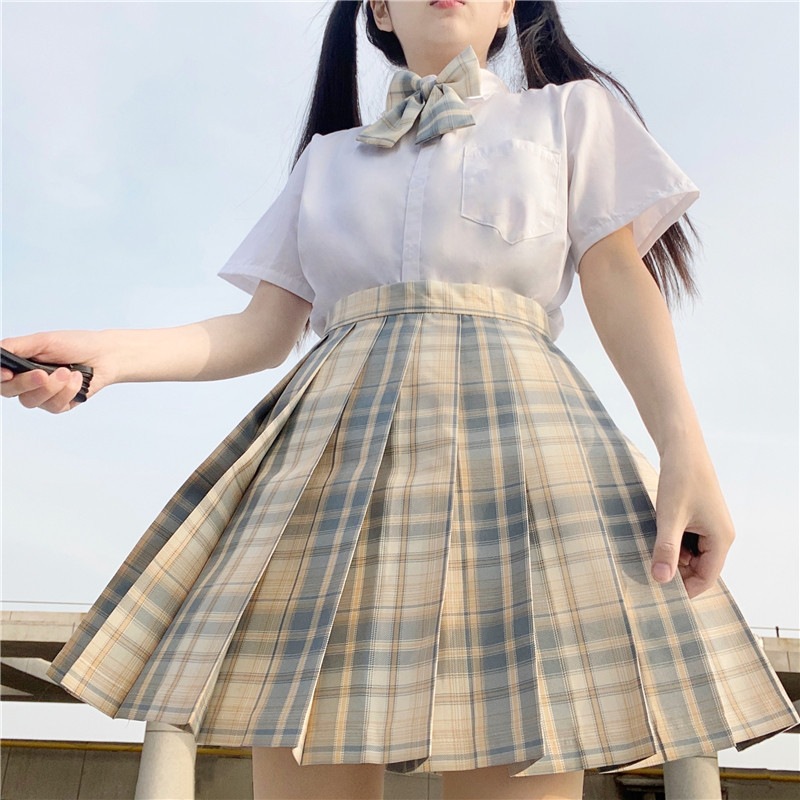 【1つ買うと10つ無料】レモンシーソルトjkユニフォームスカートフル人学生jkスカートアカデミースタイル短袖