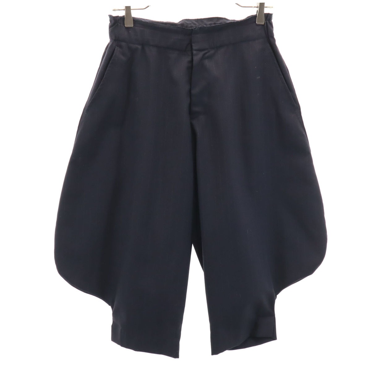 2011年 日本製 ピンストライプ クロップド ジョッパーズパンツ S ネイビー メンズ 古着