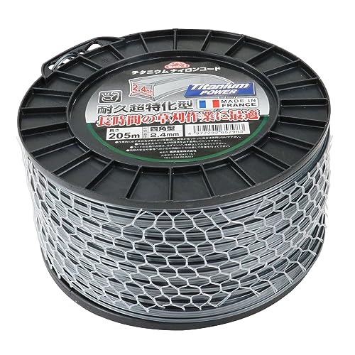 セフティー3 草刈・刈払機用 耐久性約5倍 チタニウムナイロンコード 205m 四角型 2.4mm径