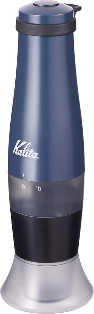 Kalita (カリタ) コーヒーミル 手挽き 電池式 コーヒーグラインダー スモーキーブルー スローG15 #43038