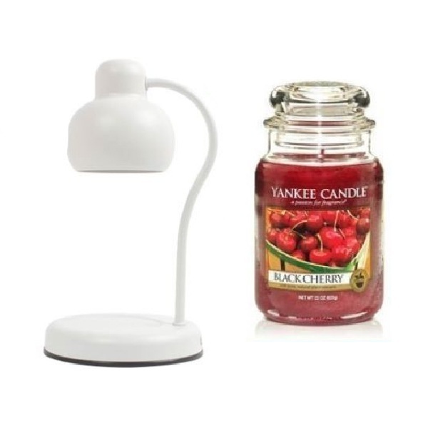 ヤンキーキャンドルラージャー+ソダムキャンドルウォーマーセット(ブラックチェリーの香り/ホワイト)