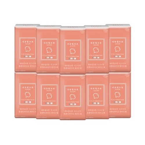 ナチュラルコットンシグネチャー純正カバーワイドロングパンティーライナー26P 10パック