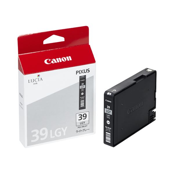 (まとめ) キヤノン Canon インクタンク PGI-39LGY ライトグレー 4860B001 1個 (×10セット)
