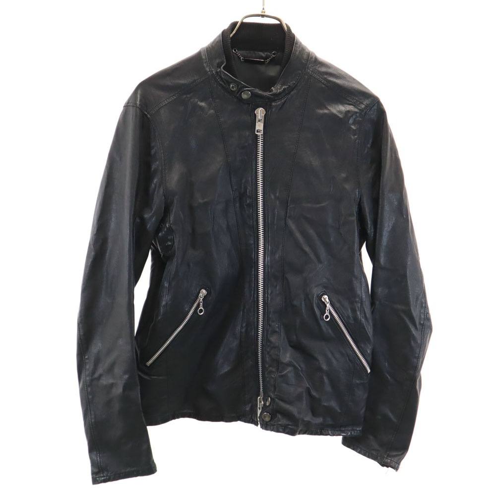 レザー シングルライダースジャケット ブラック UNITEDARROWS メンズ