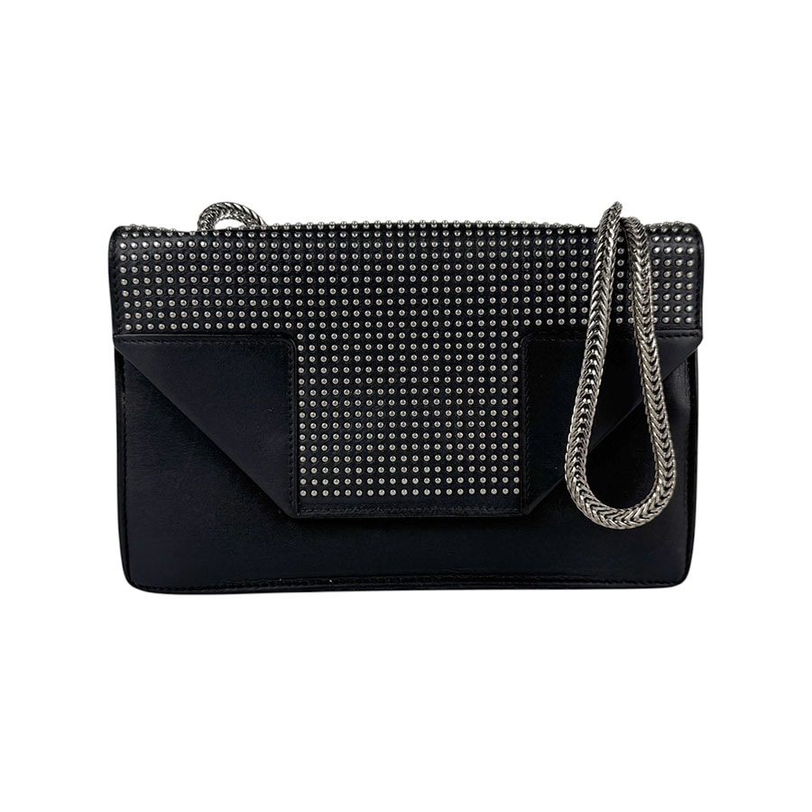 サンローラン SAINT LAURENT 斜め掛けショルダーバッグ レザー/メタル ブラック/シルバー レディース z6241 26,520円