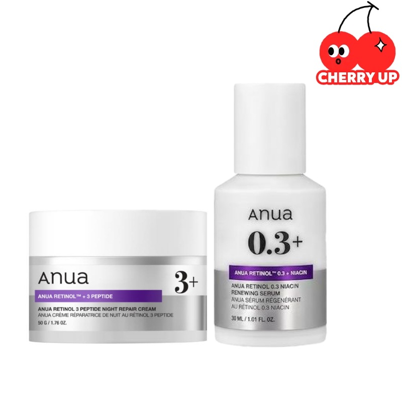 【アヌア レチノール セット】レチノール0.3 ナイアシンリニューイングセラム30ml+レチノール 3ペプチド ナイトリペア クリーム 50g 韓国スキンケア 濃縮アンプル 保湿黒ずみ 基礎化粧品ケ