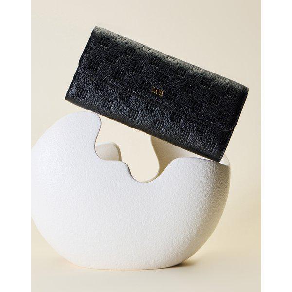 [25FW] [定番商品] ブラックDDロゴ 牛革長財布 WCWA5F600BK