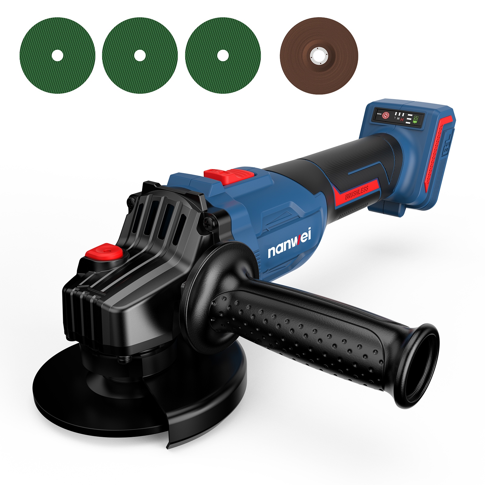 充電式ディスクグラインダー コードレスグラインダー ブラシレスモーター 三段階変速 砥石Φ100mm 切断・研削・研磨 マキタバッテリ互換 【本体のみ】 バッテリー・充電器別売り