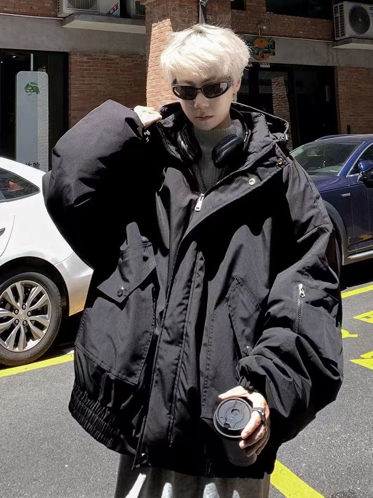 カーゴ 綿入れ 中綿コート メンズファッション 厚手 パーカー 綿服 韓国 ゆったり レトロ ジャケット トップス 保温 オールマッチ フード付きアウター