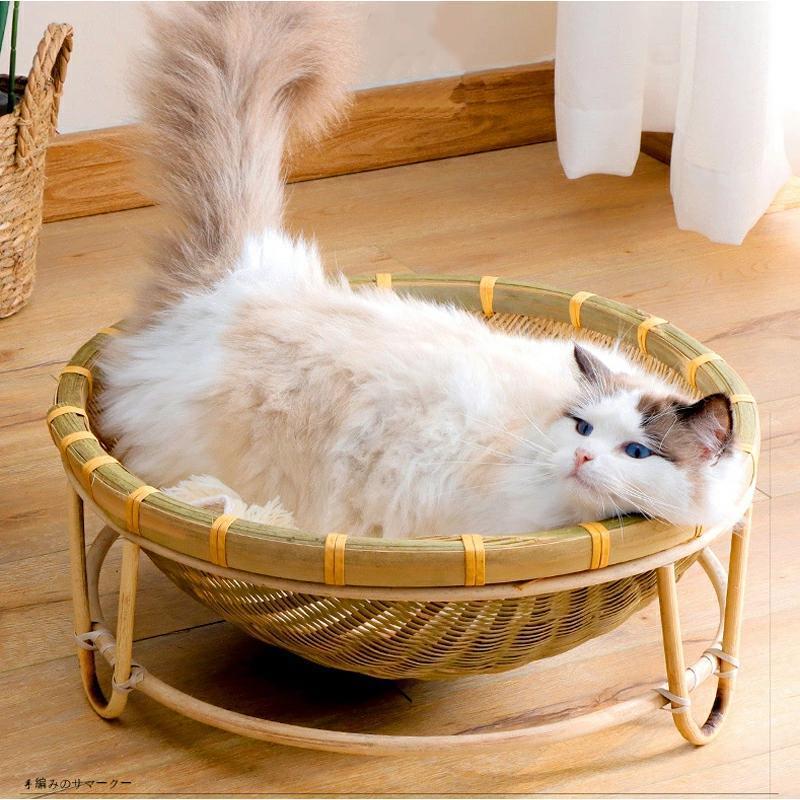 猫 ちぐら 犬 ベッド 春夏 ハンモックタイプ 洗える 猫ベッド キャットハウス ペットベッド ラタン風 猫用 ハウス 犬用 ペットベット ペットハウス