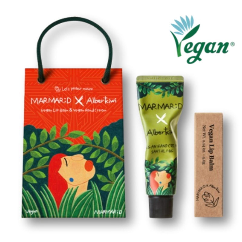 [ホリデープレゼント]マルマルディ 韓国人気作家 コラボ ハンドクリーム+ビーガン リップバームセット